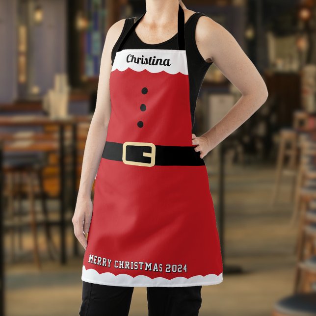 Tablier Nom de la suite du Père Noël Joyeux Noël (Santa Claus Merry Christmas Apron
)