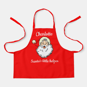 Tablier Nom de l'enfant Père Noël Helper Baking avec maman