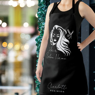 Tablier Nom de l'entreprise Salon de cheveux Noir