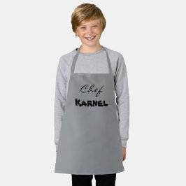 Tablier Nom d'enfant gris clair