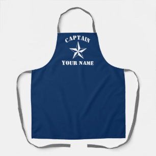 Tablier Nom du capitaine Marine étoile marine bleue et bl
