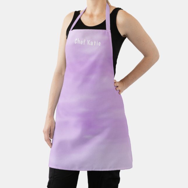 Tablier Nom du chef de lavande simple moderne violet (Insitu)