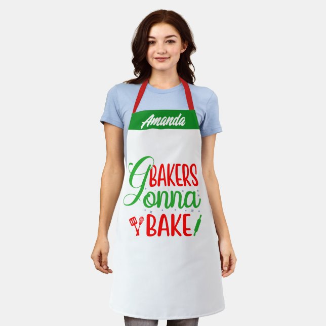 Tablier Nom du chef personnalisé Tabliers, Bakers Gonna Ba (Porté)