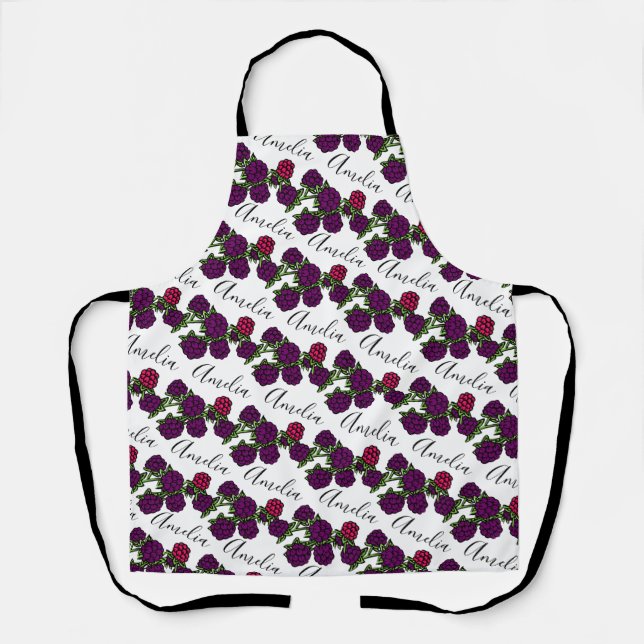 Tablier Nom du dessin de fruits de Blackberries motif (Recto)