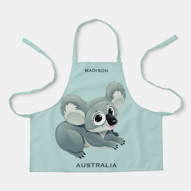 Tablier Nom et texte personnalisés Koala (Recto)
