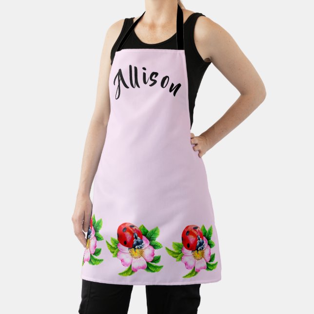 Tablier Nom féminin de la coccinelle rose (Insitu)