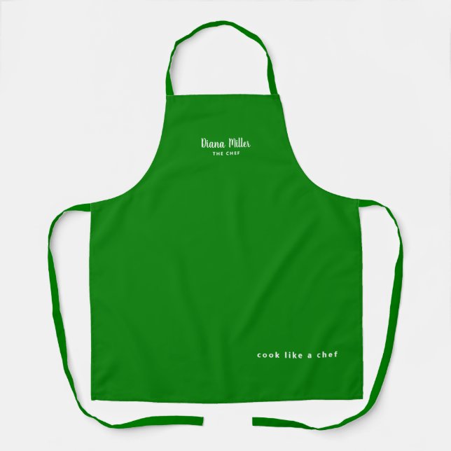 Tablier nom greenapron sur vert (Recto)