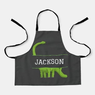Tablier Nom mignon Dinosaure Personnalisé Enfants Noir