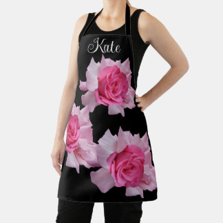 Tablier Nom personnalisable Kate joli rose rose floral fun