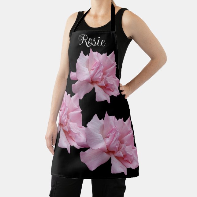 Tablier Nom personnalisable Rosie joli rose rose rose flor (Insitu)