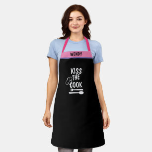 Tablier Nom personnalisé BBQ Baker's Kiss the Chef Funny
