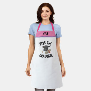 Tablier Nom personnalisé BBQ Baker's Kiss the Graduate Fu