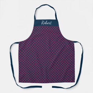 Tablier Nom personnalisé bleu et bordeaux Apron