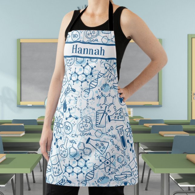 Tablier Nom personnalisé Chimie Doodle Thème Apron (Créateur téléchargé)