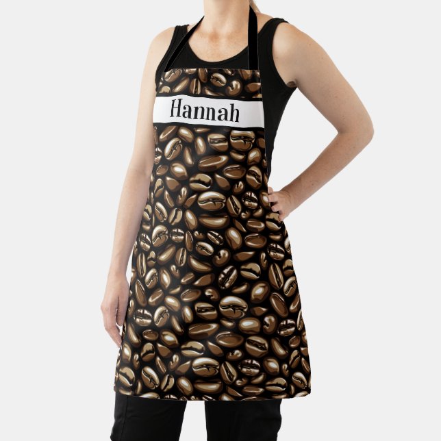 Tablier Nom personnalisé Coffee Bean Barista (Insitu)