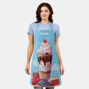 Tablier Nom personnalisé Crème glacée Milkshake