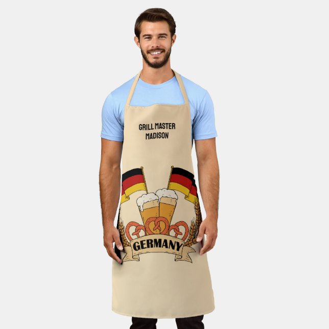 Tablier Nom personnalisé de la bière allemande (Porté)