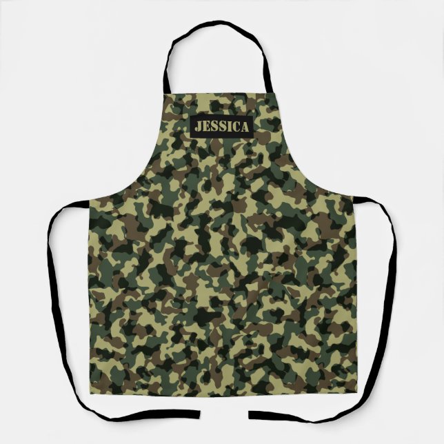 Tablier Nom personnalisé de la caméra verte (Recto)