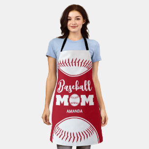 Tablier Nom personnalisé de la maman de baseball personnal