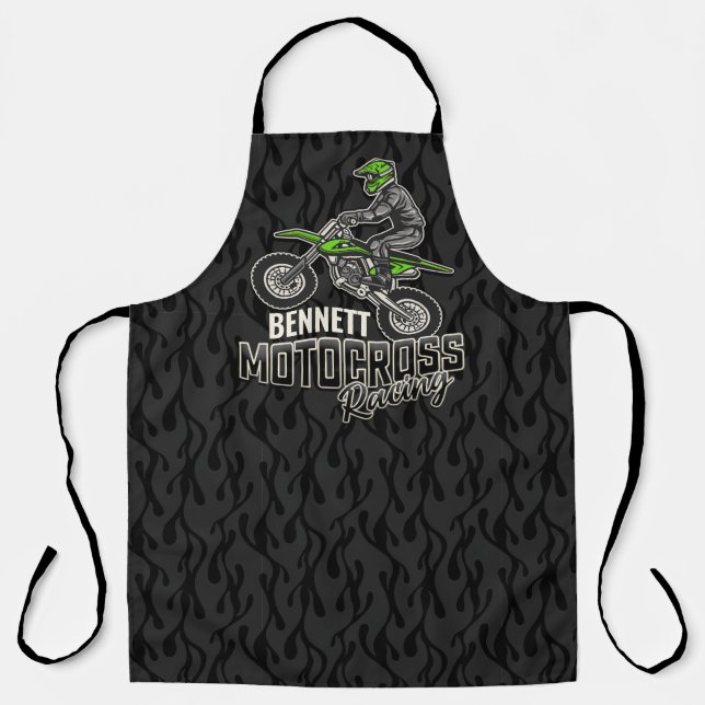 Tablier Nom personnalisé Dirt Vélo Rider Motocross Racing (Recto)