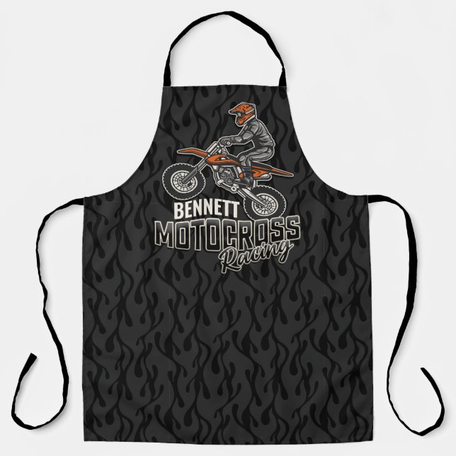 Tablier Nom personnalisé Dirt Vélo Rider Motocross Racing (Recto)