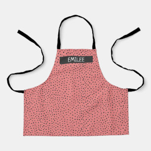 Tablier Nom personnalisé Doodle Dots Tout-Sur-Imprimer Tab