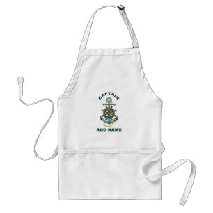 Tablier Nom personnalisé du capitaine de bateau Ancre BBQ
