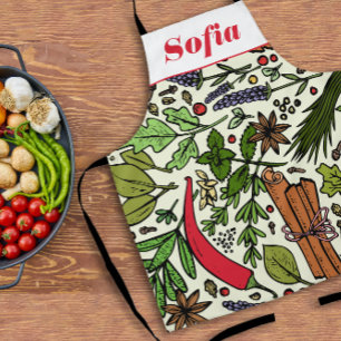 Tablier Nom personnalisé du motif Spices