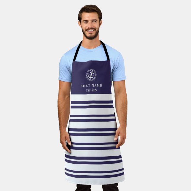Tablier Nom personnalisé et année nautique (Porté)
