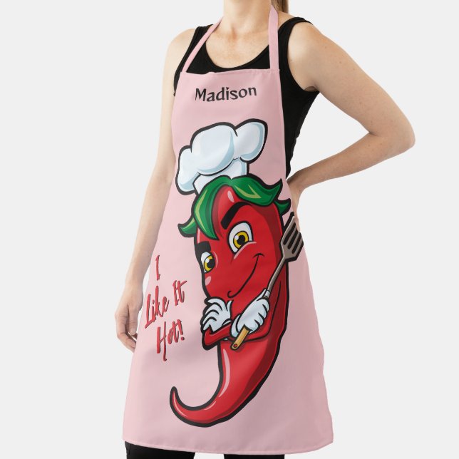 Tablier Nom personnalisé et texte Hot Pepper Chef (Insitu)