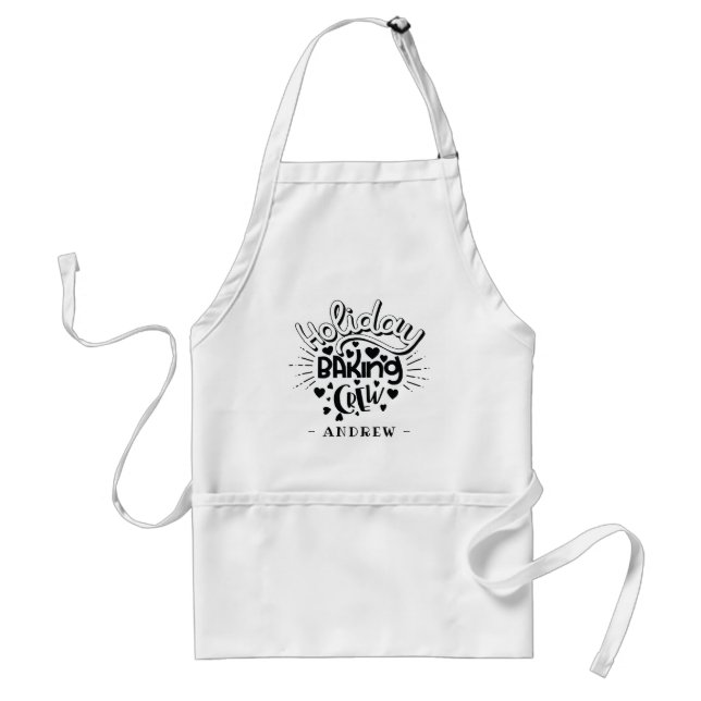 Tablier Nom personnalisé Fête Cuisinière Noël (Devant)