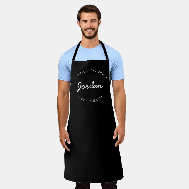 Tablier Nom personnalisé Grill Master Année établie (Porté)