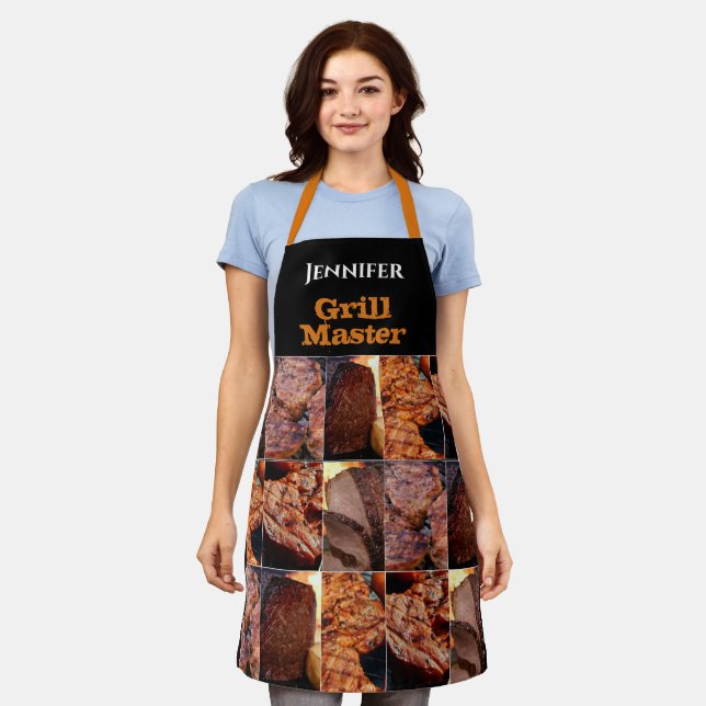 Tablier Nom personnalisé Grill Master Barbecue Viande-Barb (Porté)