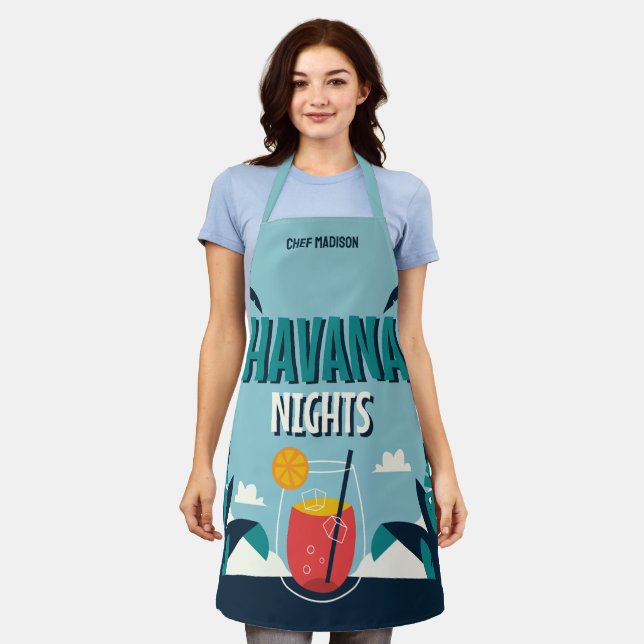 Tablier Nom personnalisé "Havana Nights" (Porté)