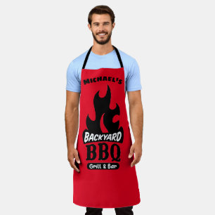 Tablier Nom personnalisé Jardin barbecue grill et barre