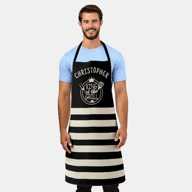 Tablier Nom personnalisé King of the Grill (Porté)