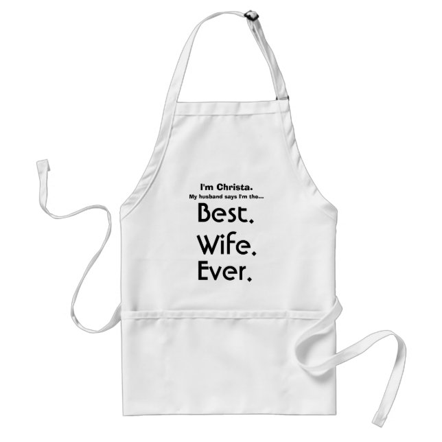 Tablier Nom personnalisé Meilleure femme jamais (Devant)