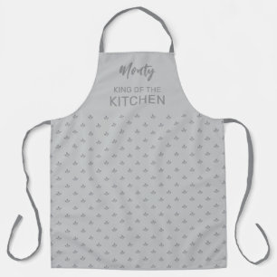 Tablier Nom personnalisé moderne Roi du Motif de cuisine  