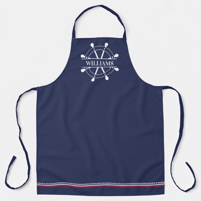 Tablier Nom personnalisé Nautique (Recto)