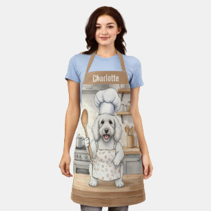 Tablier Nom personnalisé Poodle Chef Chien de cuisine