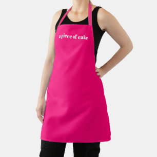 Tablier Nom personnalisé texte rose chaud minimaliste él