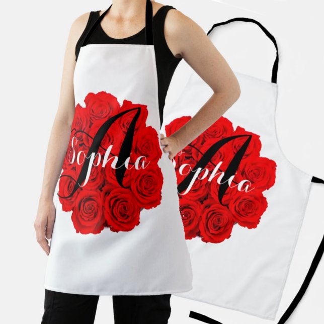 Tablier Noms de filles populaires Surprise cadeau Roses ro (Créateur téléchargé)