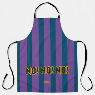 Tablier Non Non Non Non Peut-Être Purple Turquoise Stripes