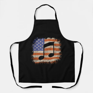 Tablier Note de musique pour les hommes cadeau drapeau amé