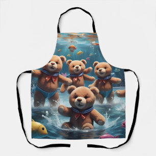 Tablier Nounours nager dans un bassin de poissons