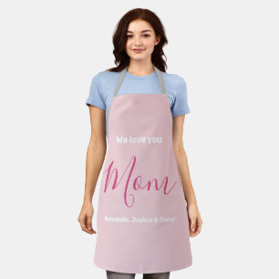 Tablier Nous t'aimons Maman Pink Minimalist