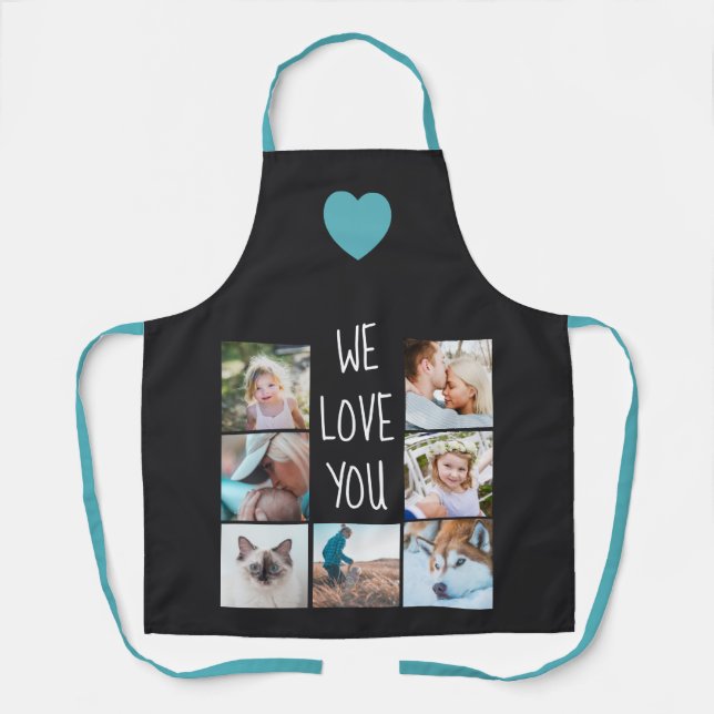 Tablier Nous vous aimons | Votre grille de collage photo p (Recto)