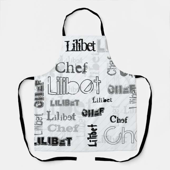 Tablier NOUVEAUTÉ ! Tendance nommé CHEF Wordcloud Urban Ch (Recto)
