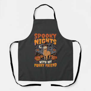 Tablier Nuit des alpagas d'Halloween