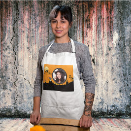 Tablier Nuit d'Halloween à Orange Glow Ajouter votre photo